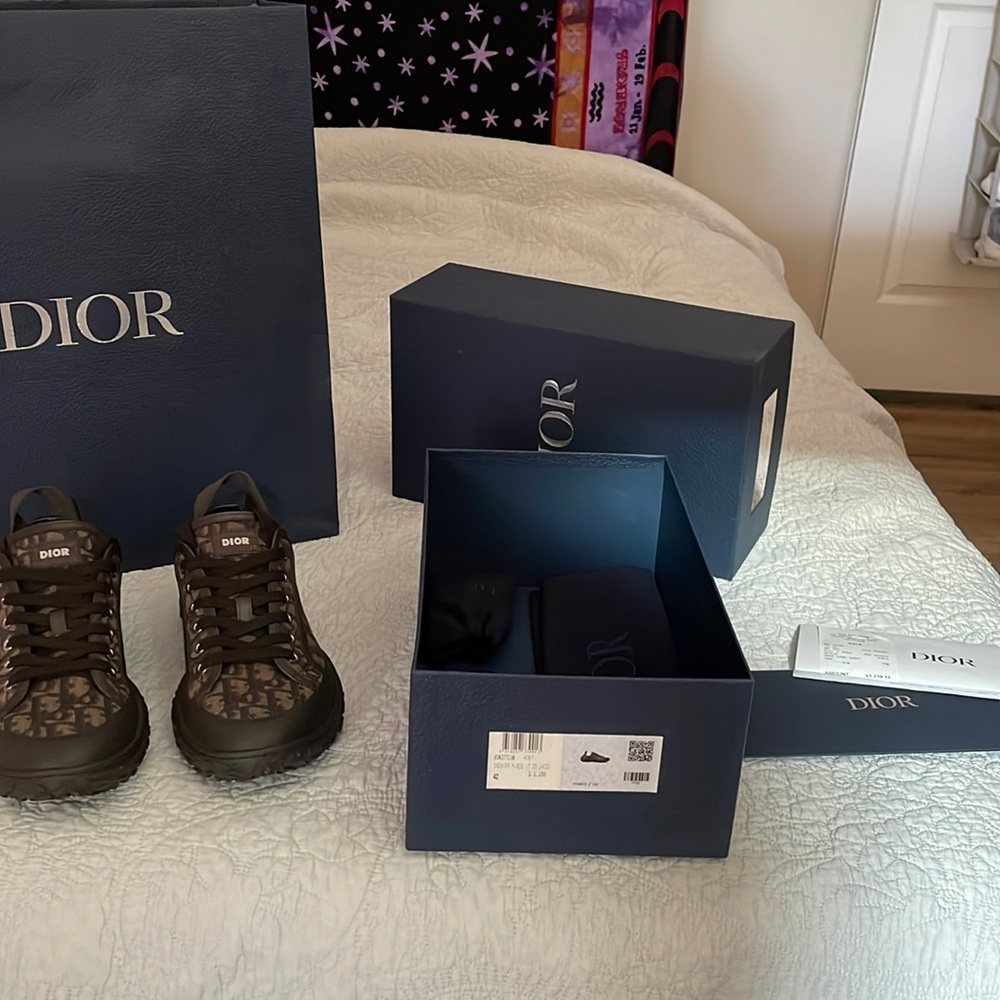Dior shoes, Brown, Men's Shoe Size:
US	UK	Europe
9	8	43